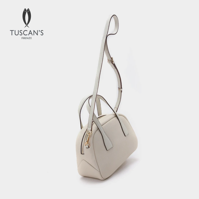TUSCAN'S简约女款通勤包包真皮牛皮单肩包波士顿枕头包TS时代