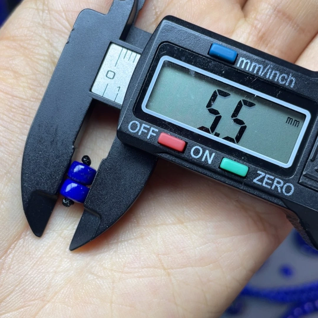青金石未镶嵌5×3mm直切药片对珠