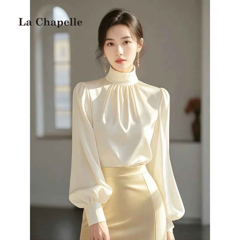 拉夏贝尔春季小众设计感法式上衣独特别致漂亮小衫气质白色衬衫女