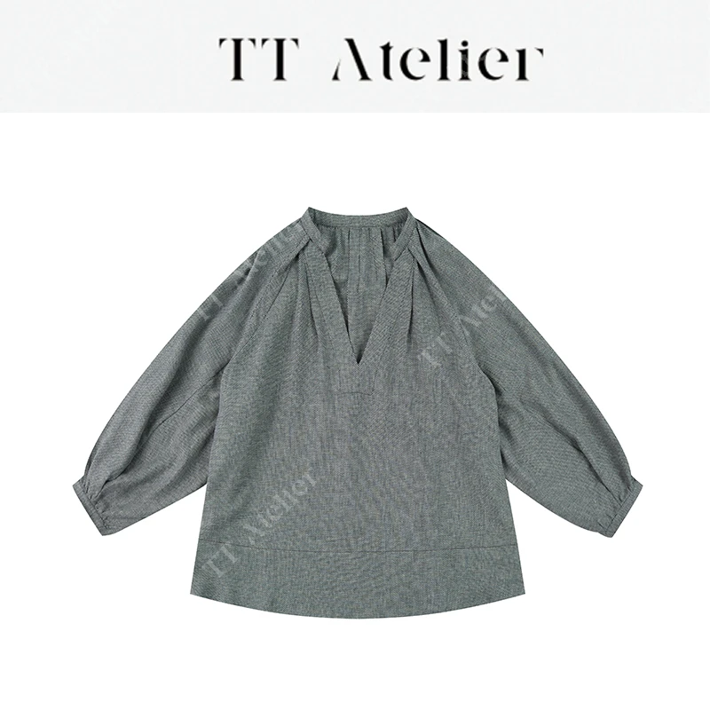 TT设计师【雾都】春季宽松慵懒高级感衬衫亚麻长袖上衣TT250330