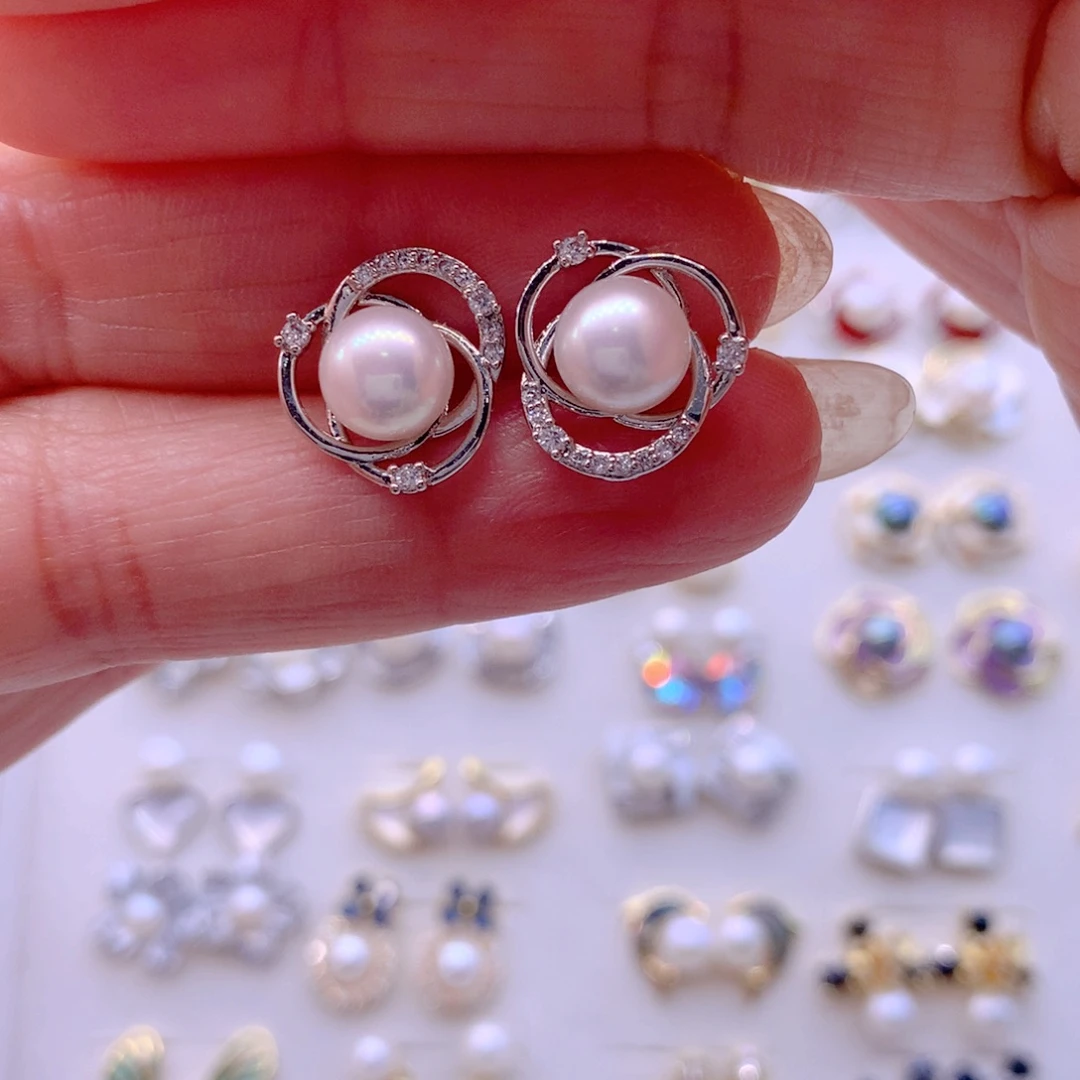 淡水珍珠耳饰合金