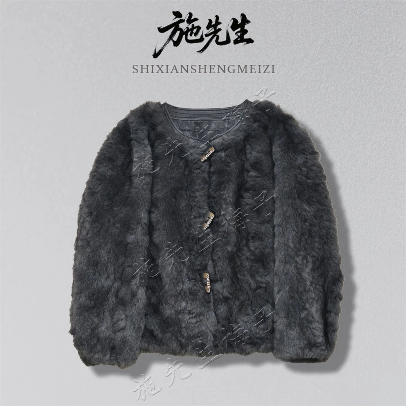 L冬季新款时尚女装气质显瘦百搭水貂毛配饰外套洋气短外套7686-3