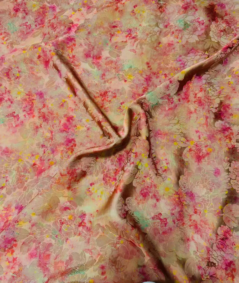 重缎提花   新中式国风  服装面料 J-5