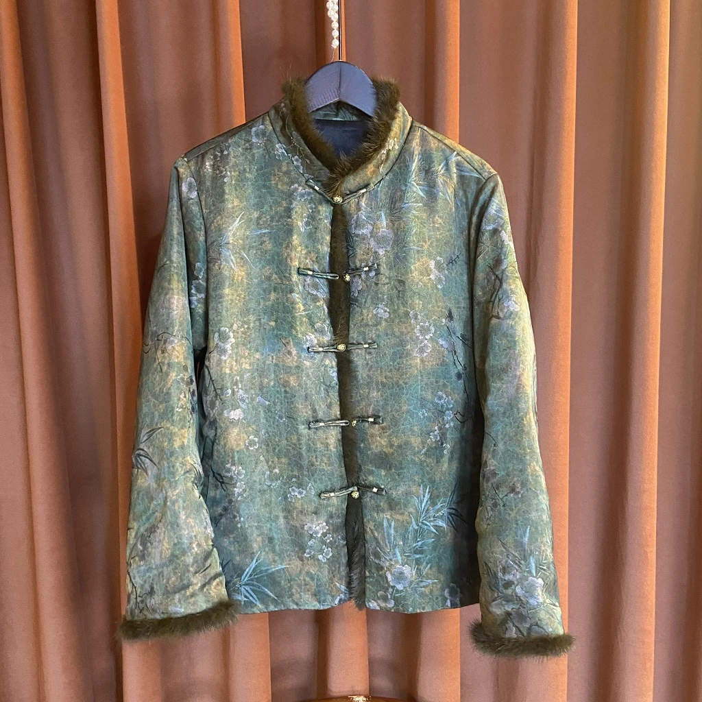 【青秋】新中式国风外套民族古风复古秋冬款2024年新款对襟外套