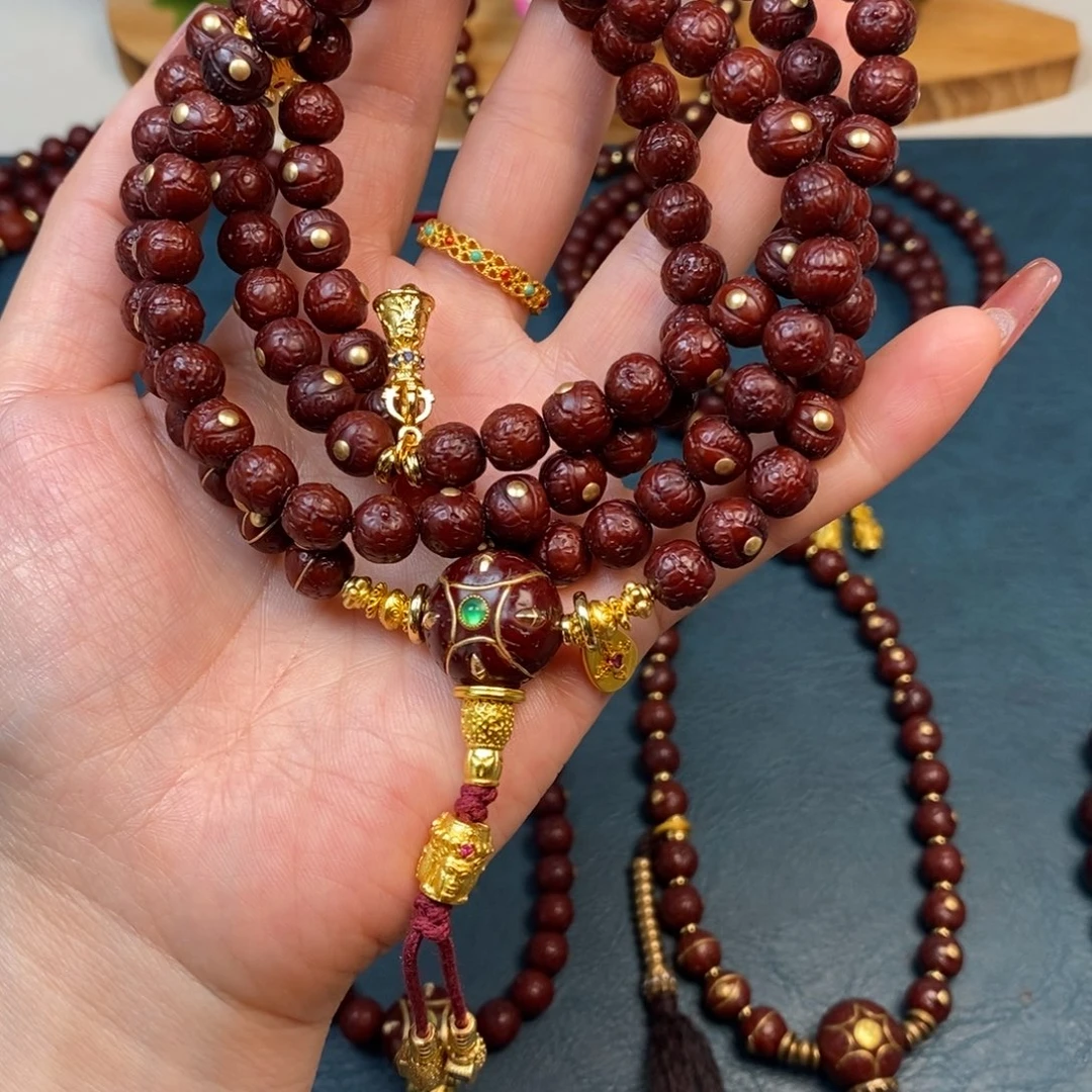 凤眼菩提手串108金钉金满配8.8
