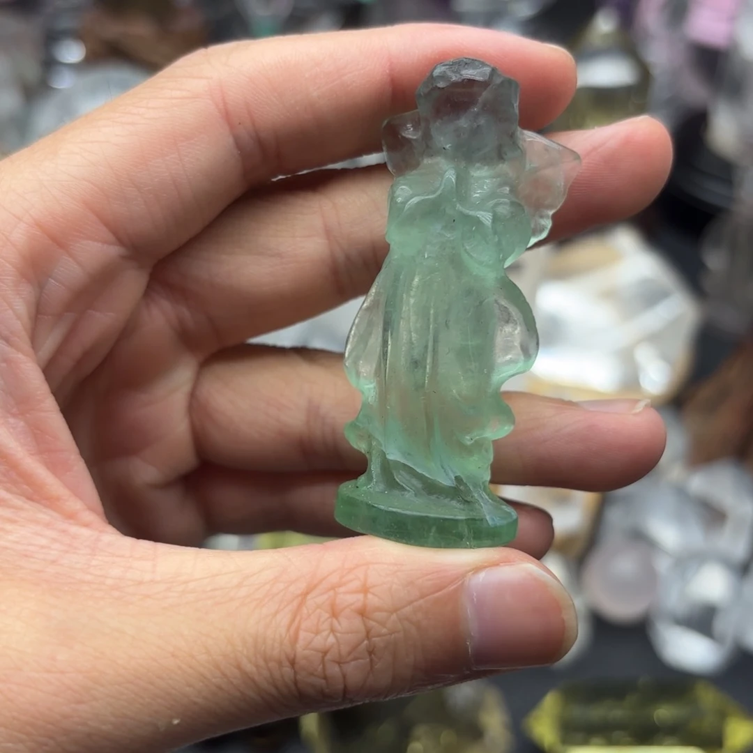 摆件未镶嵌水晶莹石雕刻天使
