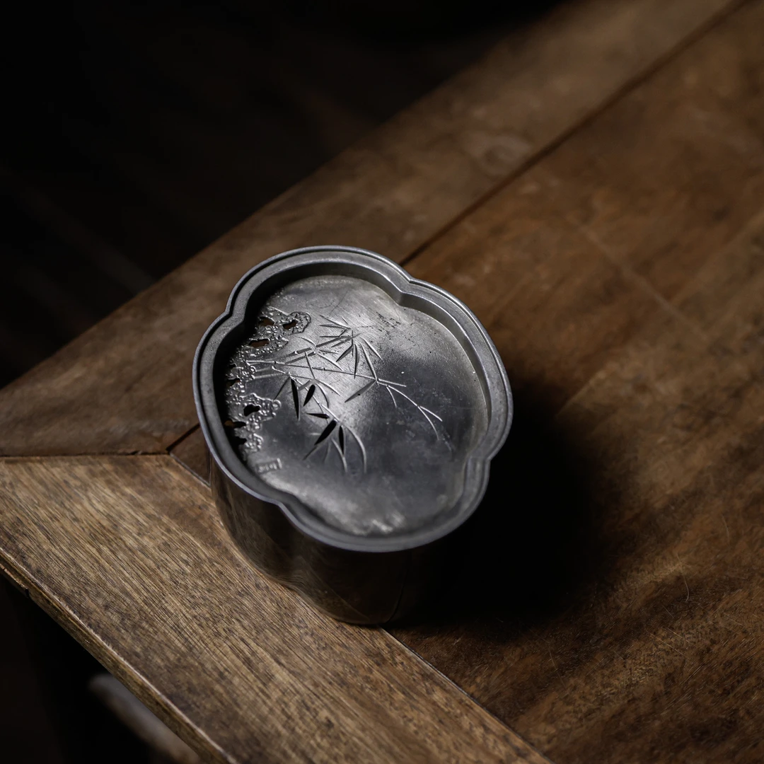 阿茶 玻璃海棠壶承（古篱S0104）