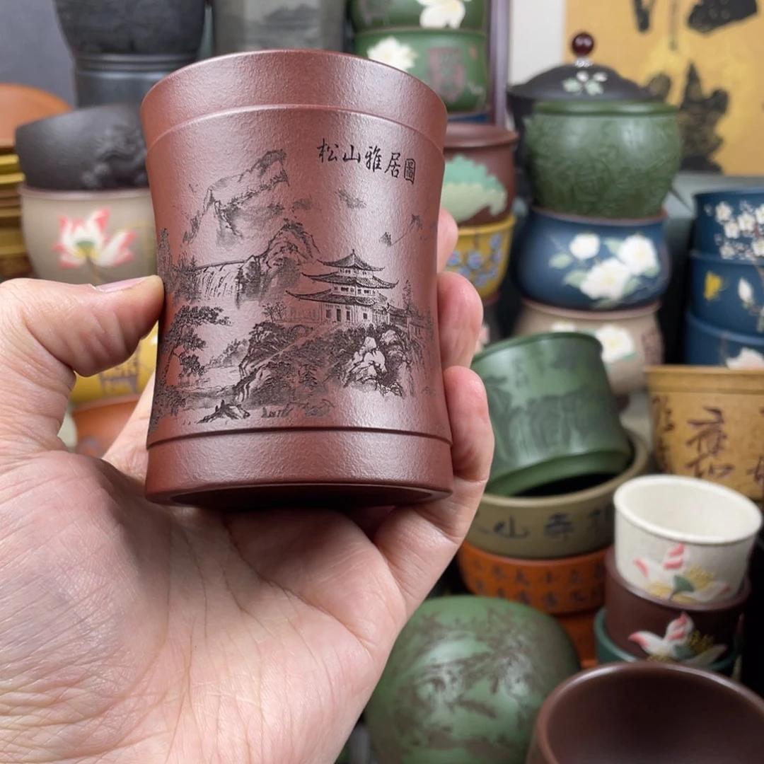 紫砂茶杯饭***位紫砂茶杯