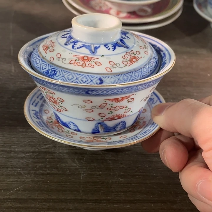 瓷片////////景德镇陶瓷盖碗。