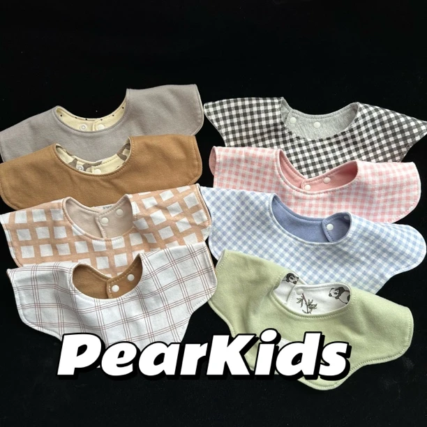 梨子【棉双面口水巾】宝宝ins风简约搭配围嘴围兜口水巾