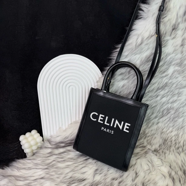 95新 Celine/思琳 黑白mini琴谱手提斜挎托特包