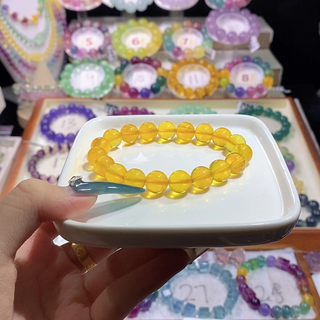 手链萤石未镶嵌10mm金黄
