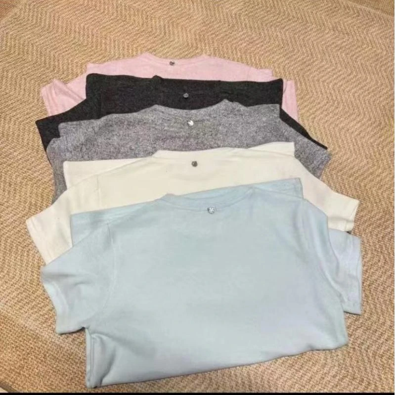 秋季新款时尚百搭气质休闲通勤风磨毛短袖-5091