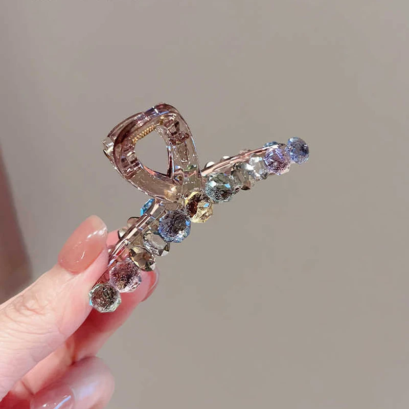 高级感气质珠珠抓夹女夏季新款中号发夹后脑勺时尚盘发鲨鱼夹发抓