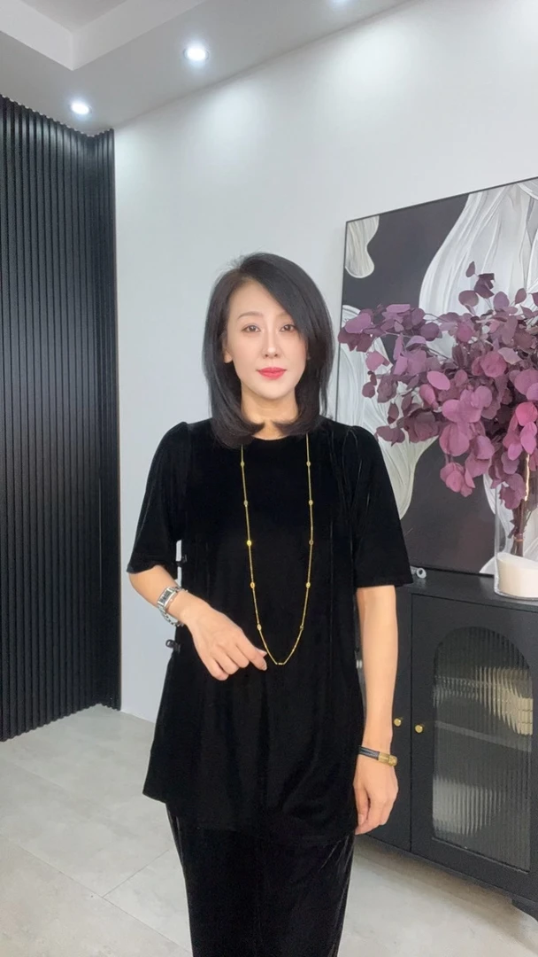 五八一新中式秋季新款丝绒国风上衣