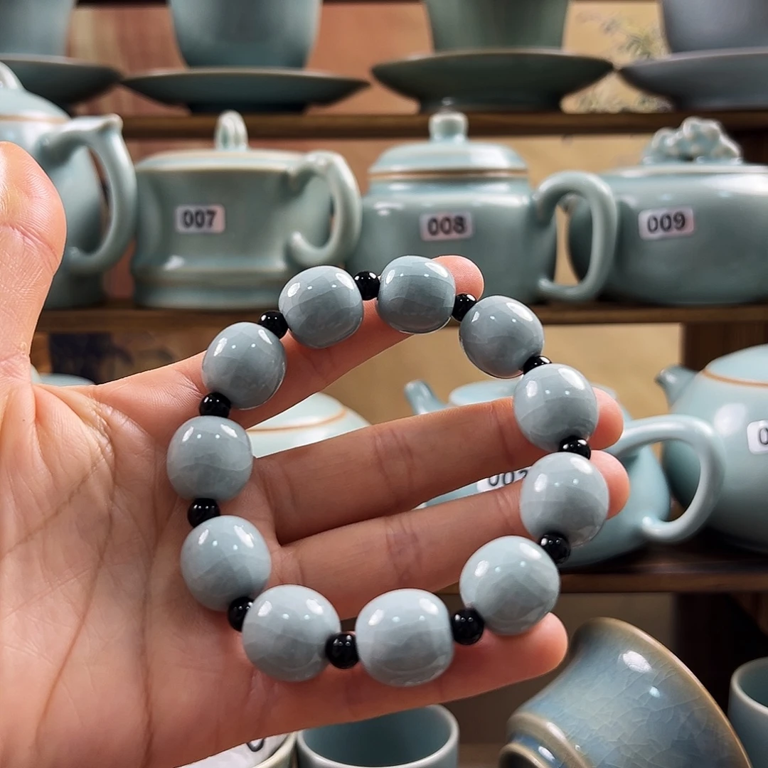 天青釉水手工汝瓷手串