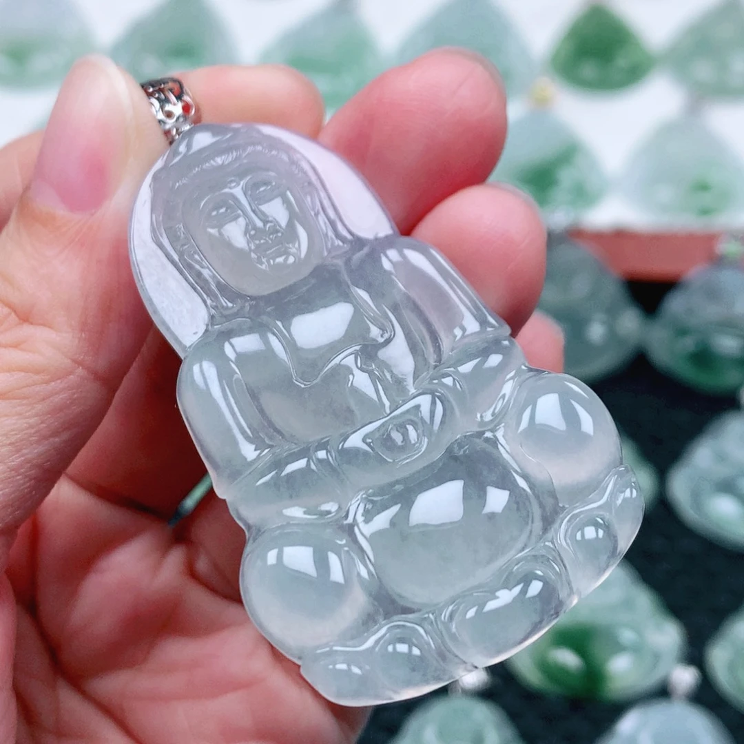 诗***啊翡翠18K金镶嵌吊坠(不含链)