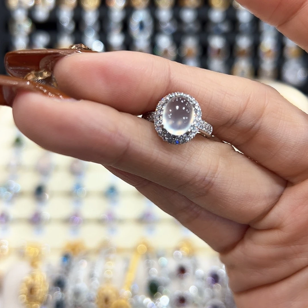 水晶金色拖不保色介意慎拍银托不掉色银S925镶嵌一**妮