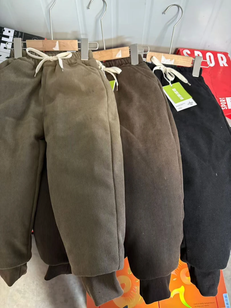 Y850-字母N一条过冬蚕丝棉裤