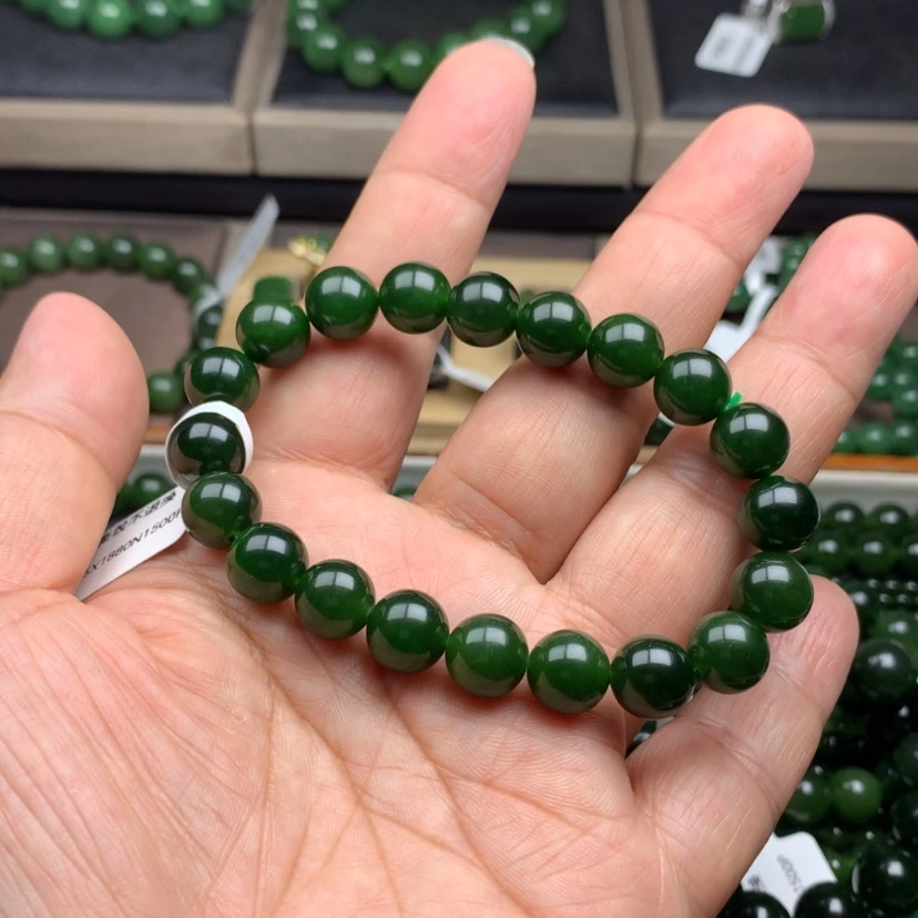 【闪购商品】手串未镶嵌和田玉（碧玉）是***?10m m
