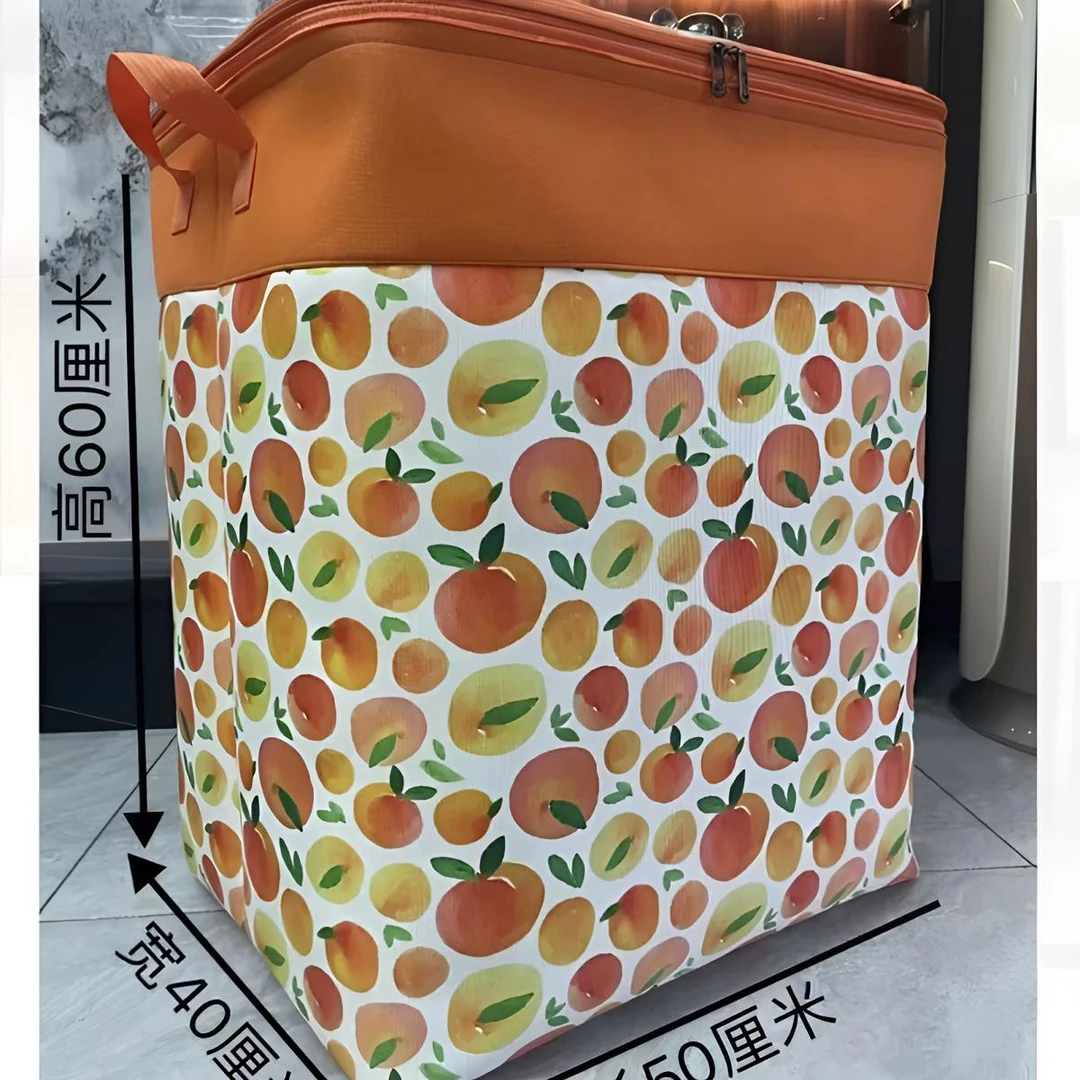 120升小橙子收纳箱三层加厚装被子衣服收纳防水防潮可折叠