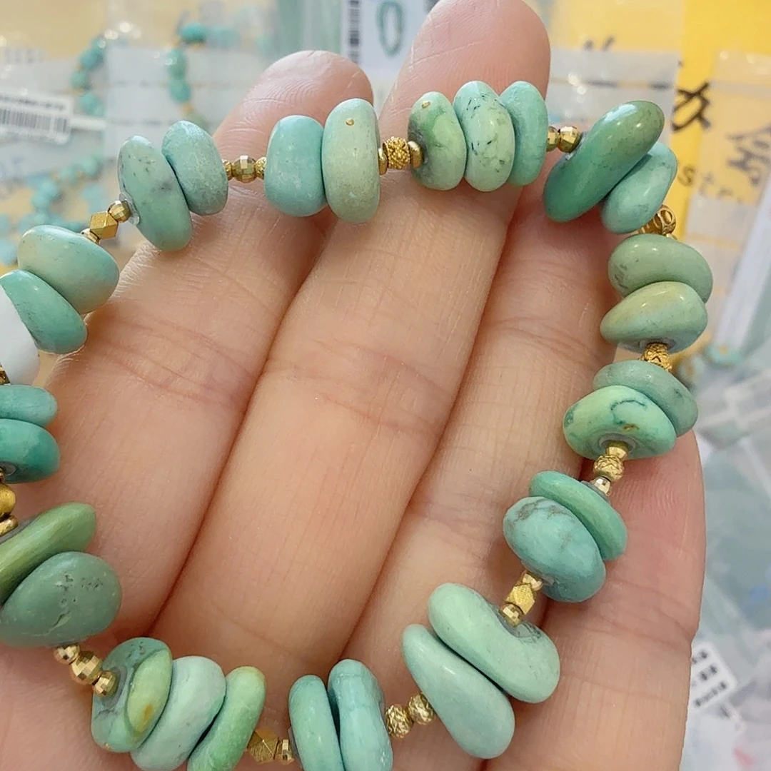 绿松石18K金镶嵌珠宝奇石