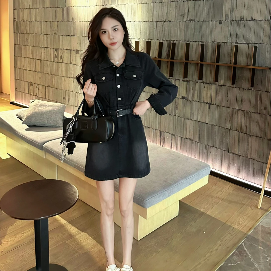 【田姜女装 】韩版新款牛仔连衣裙