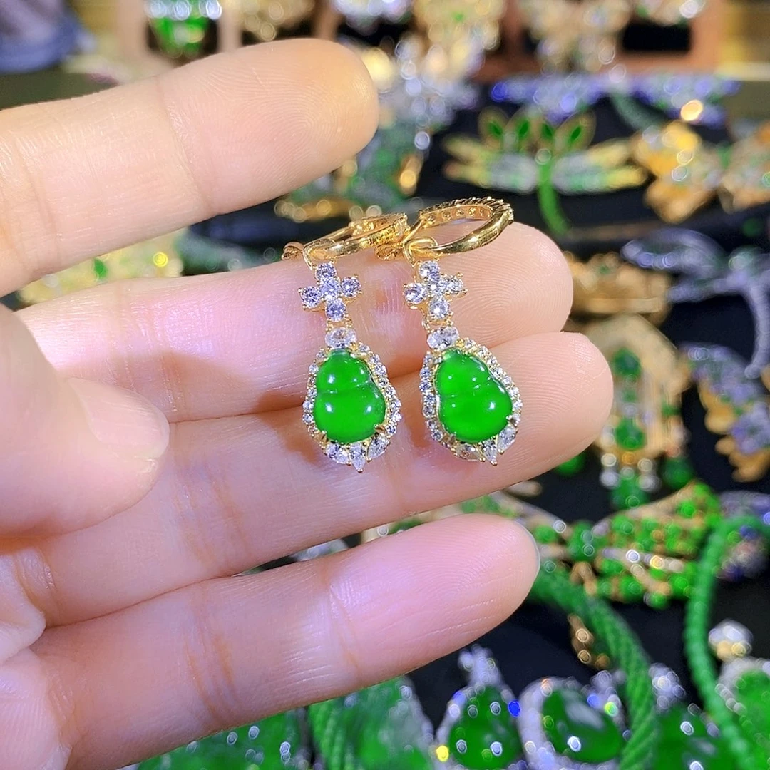 吊坠(不含链)银S925镶嵌翡翠