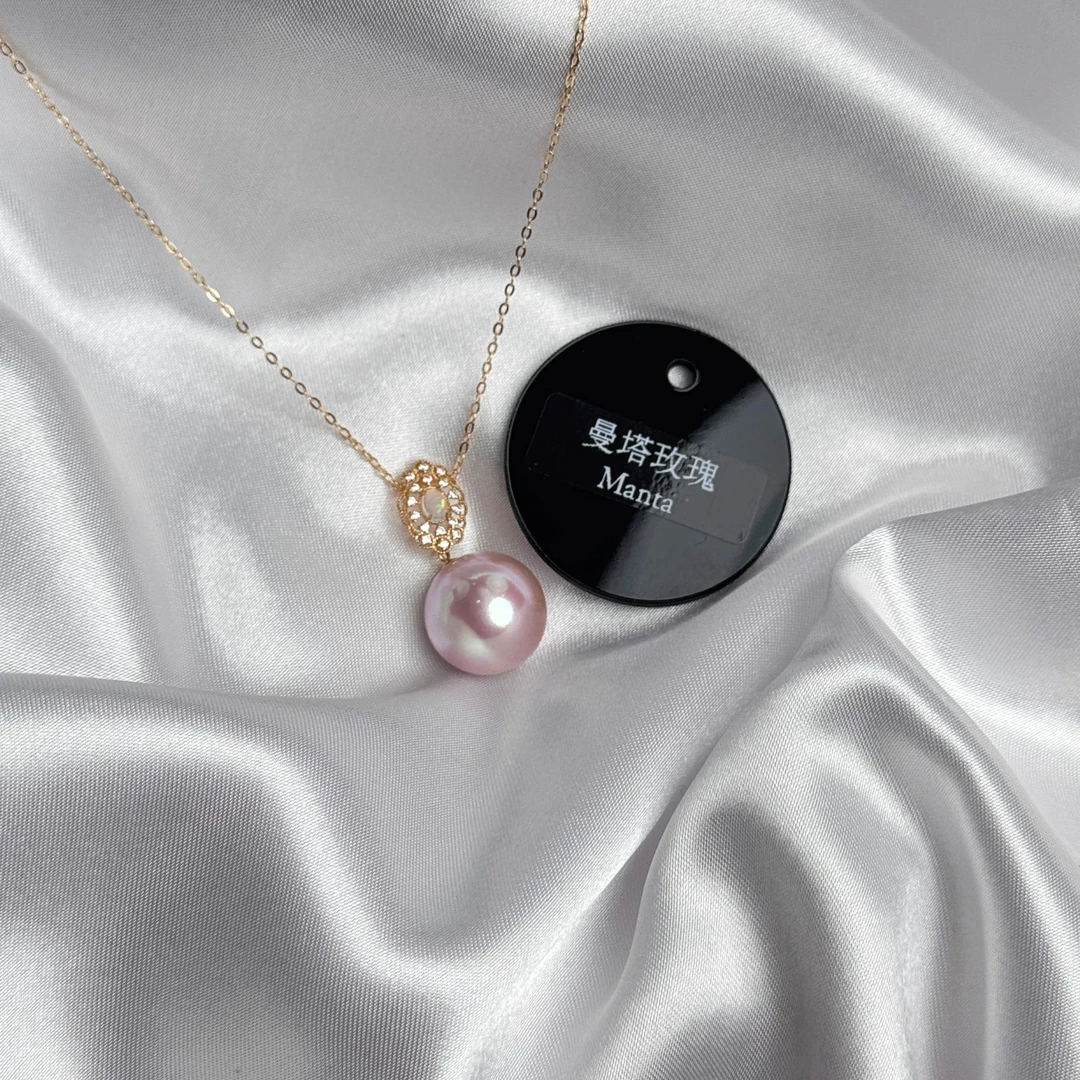 【ZGZ】18k金 欧泊曼塔玫瑰吊坠14-15mm