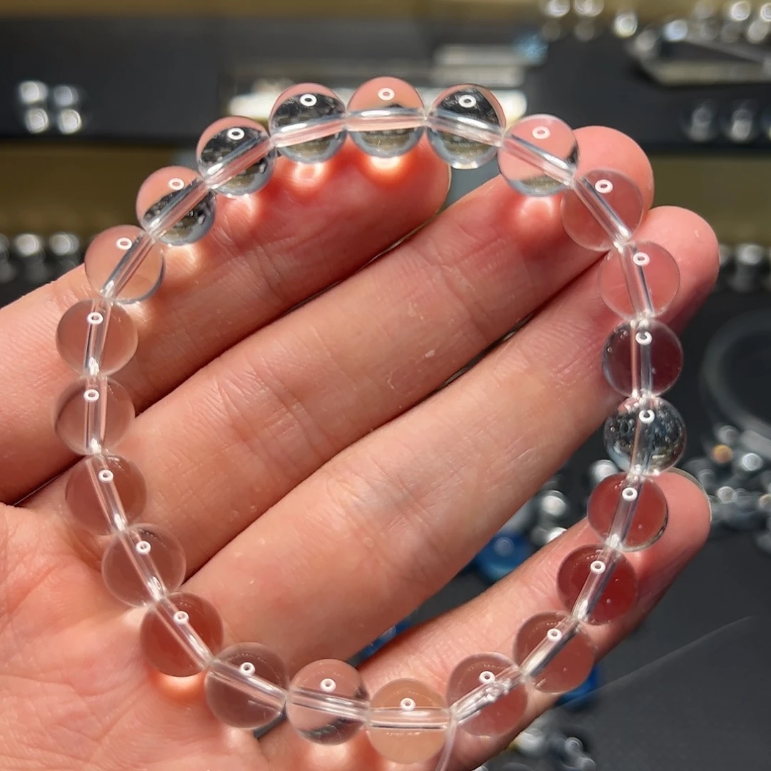 水晶手链未镶嵌羽**月白水晶8mm全净体圆珠手链