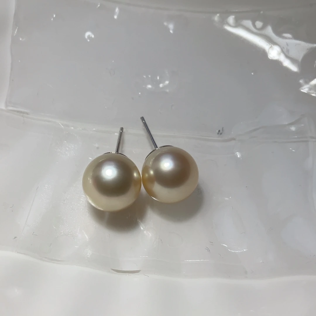 银S925镶嵌耳饰海水珍珠