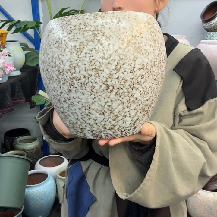 19×23 -粗陶花盆有孔-买买买