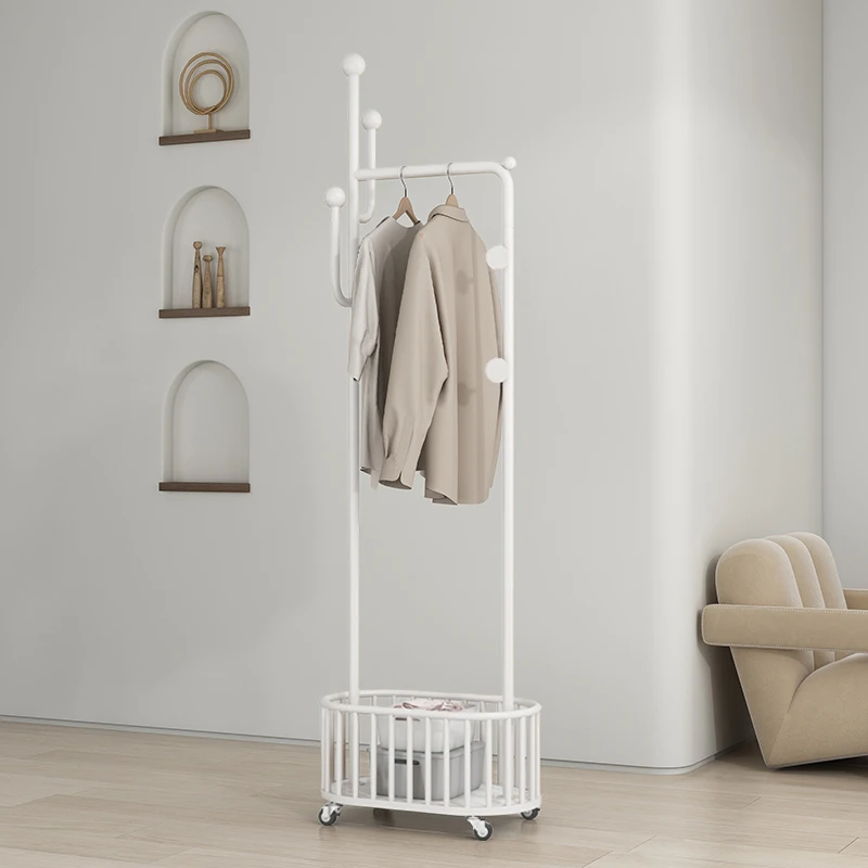 晾衣架落地卧室可移动带轮简易客厅衣服架家用创意艺术挂衣服架子