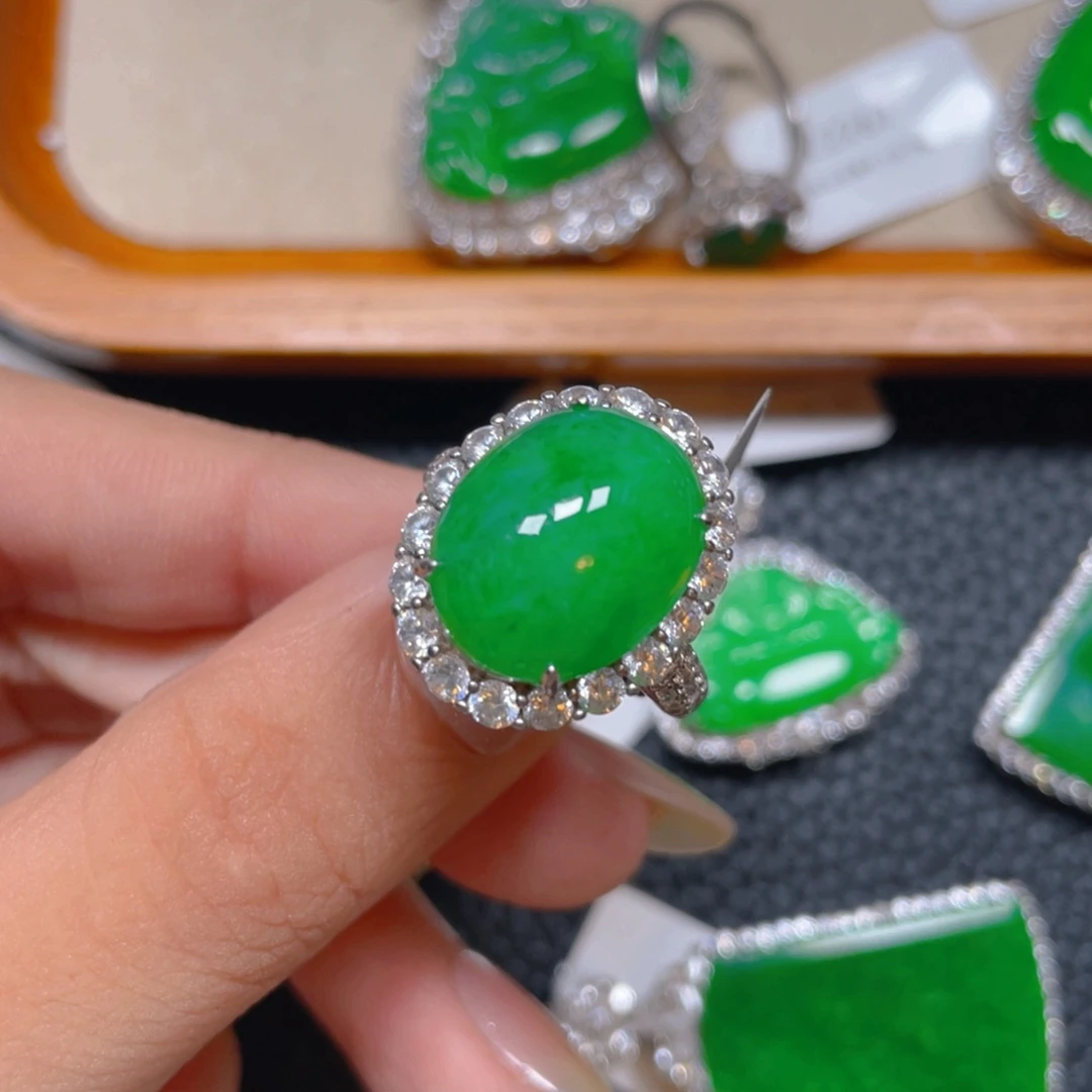 【闪购商品】翡翠银S925镶嵌吊坠(不含链)翡翠