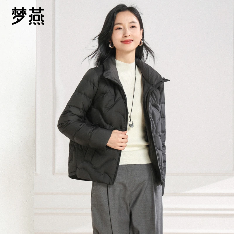 梦燕秋冬女款时尚休闲宽松百搭立领轻薄羽绒服保暖外套CY02B5020A