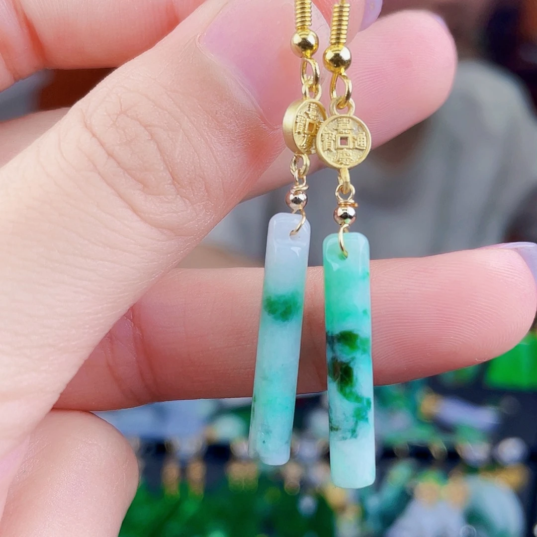 翡翠未镶嵌耳饰饰品