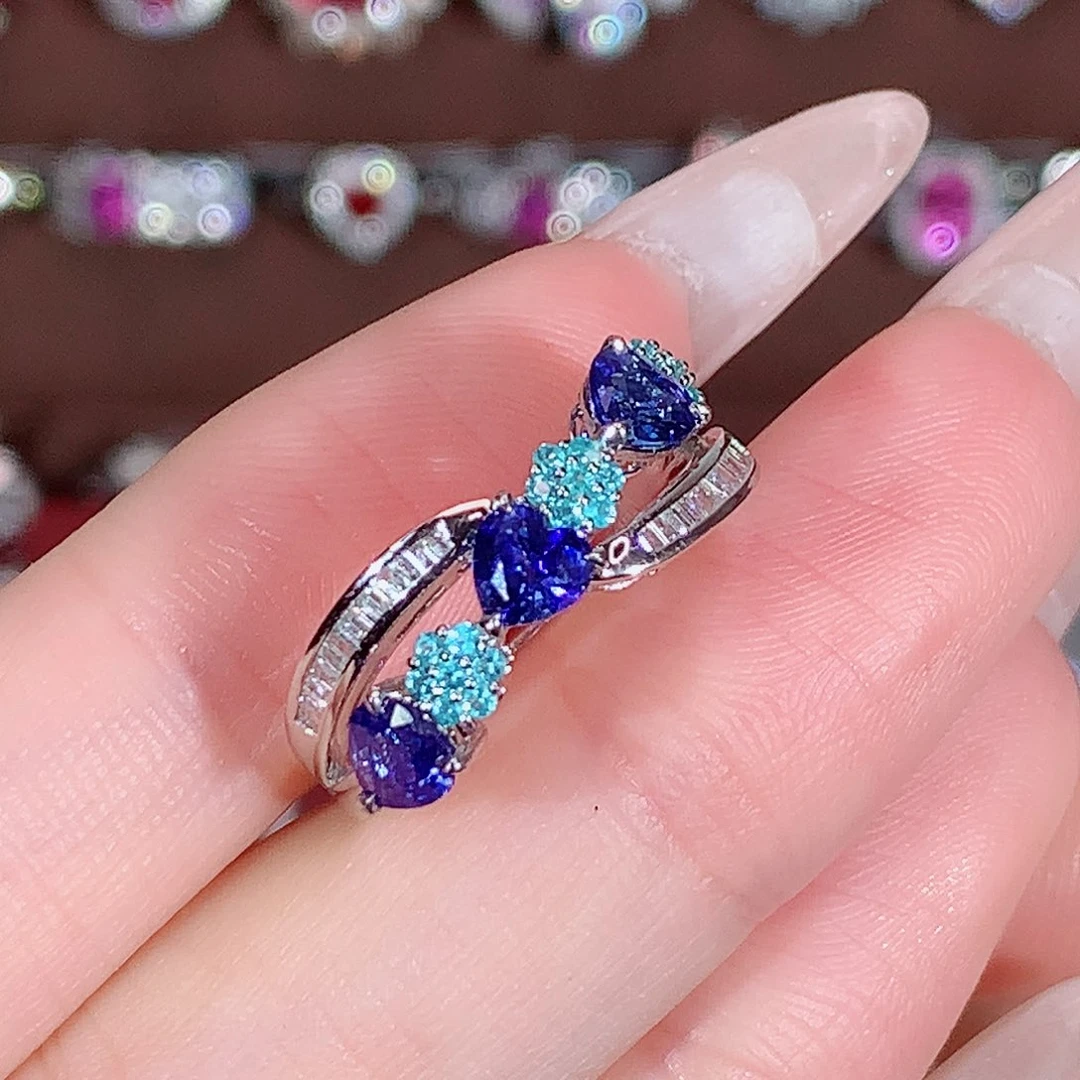 18K金镶嵌戒指蓝宝石1.18ct/天然宝石/七天无理由