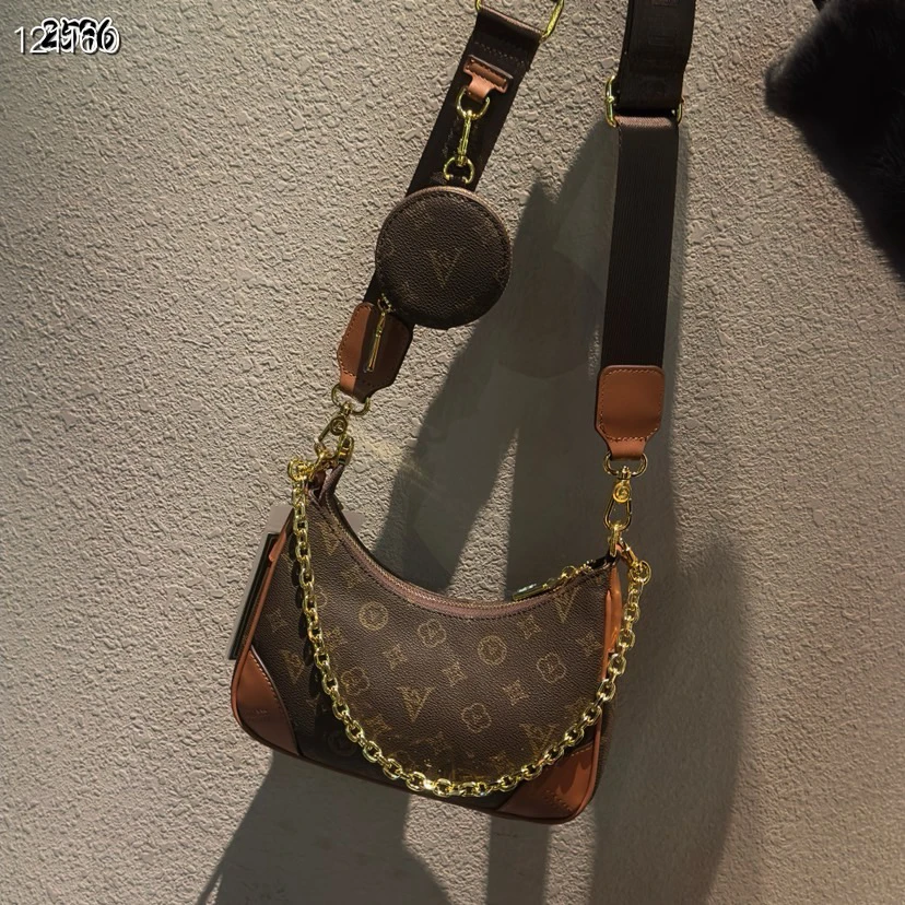 凯诗米娜女包【新款宽肩带斜挎小牛角包】