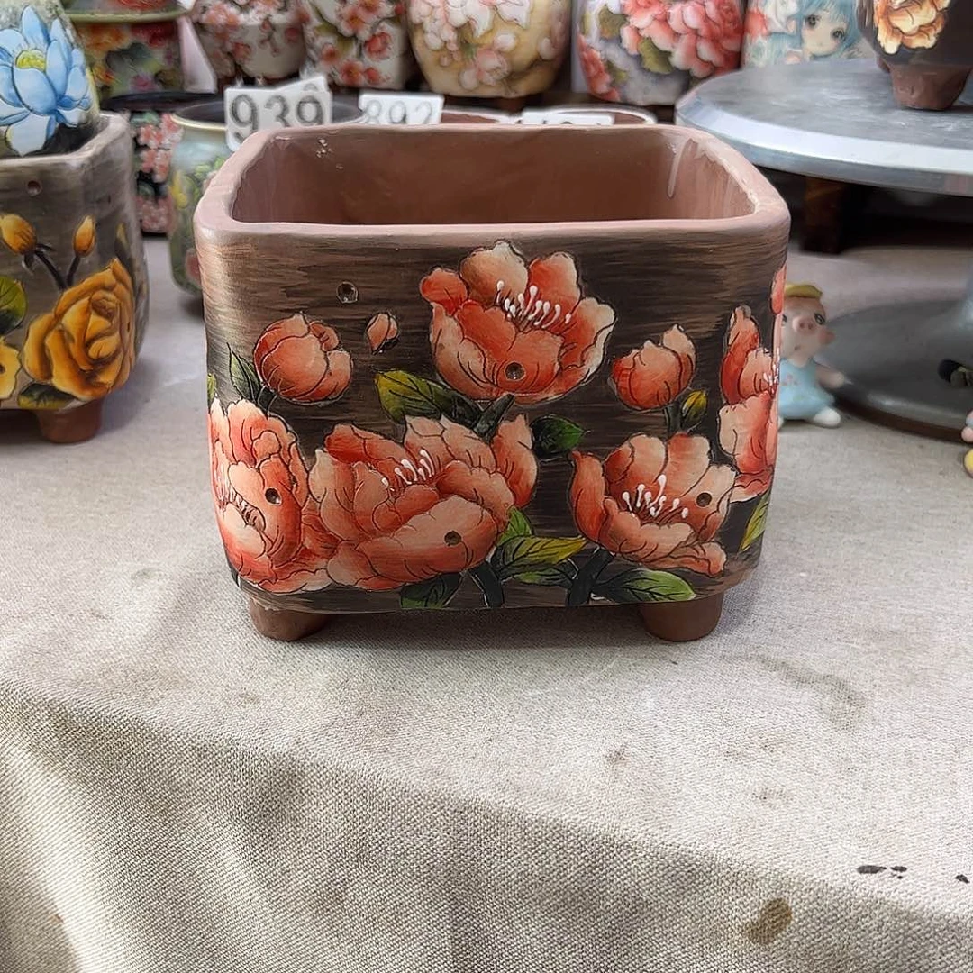 B***悟景德镇炫彩手绘景德镇陶瓷花盆