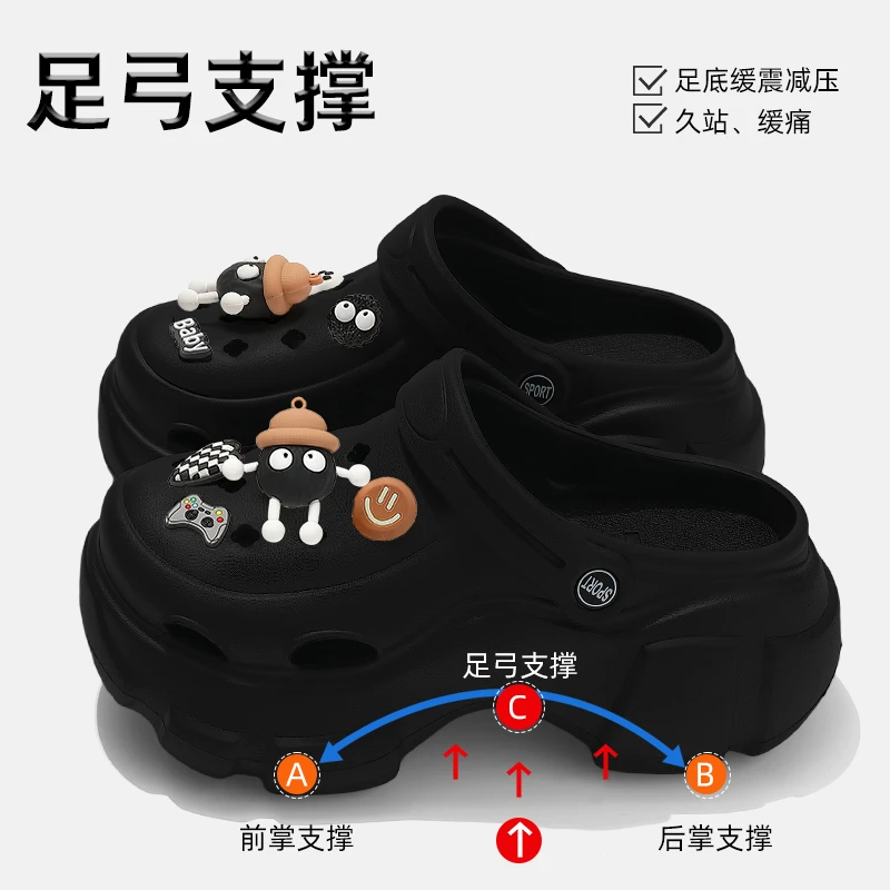 足弓支撑洞洞鞋女士夏季外穿2025新款eva防滑防臭包头凉拖鞋女款