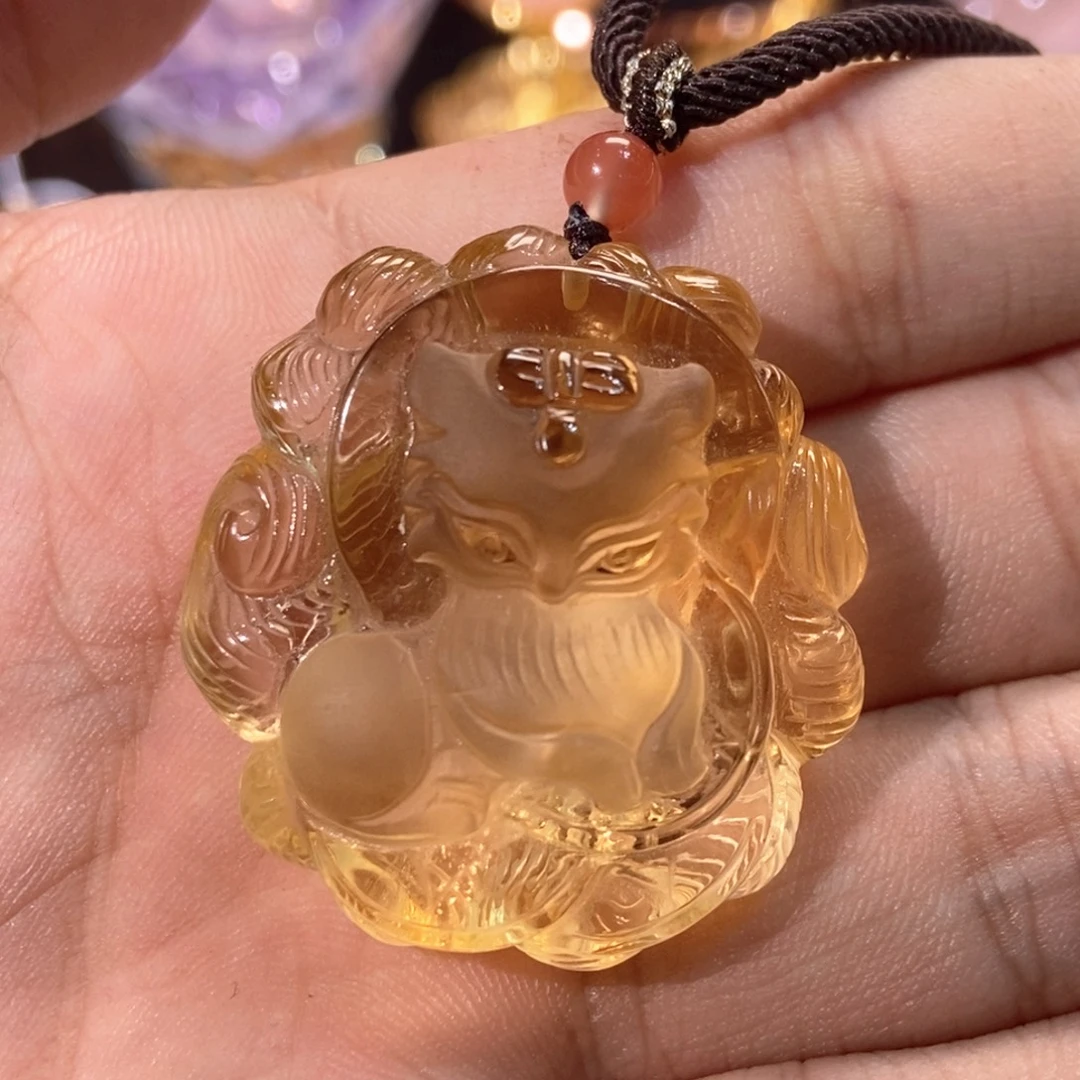颈饰未镶嵌水晶黄水晶小狐狸