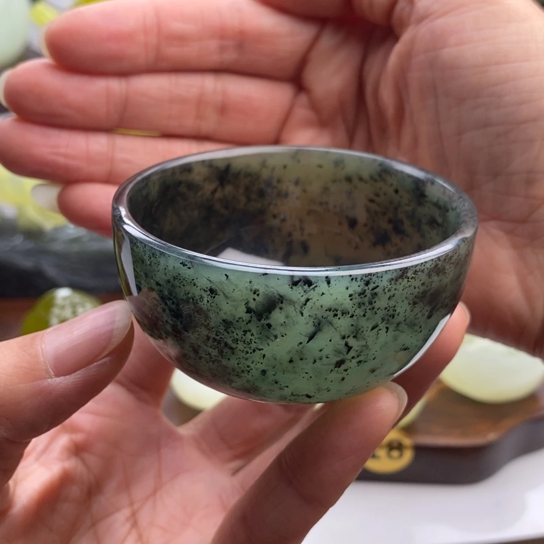 岫玉未镶嵌四大名玉玉碗60cc