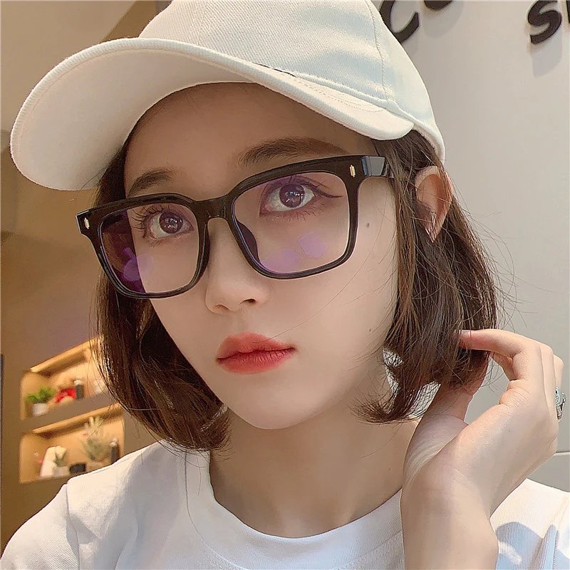 百搭黑框眼镜女潮大脸显脸小超轻TR90方框可配度数近视镜框男文艺