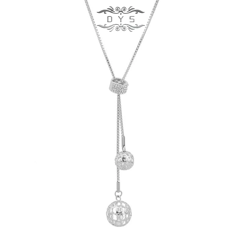 钛钢吊坠 设计感可调节长款项链女玲珑子法式轻奢气质锁骨链