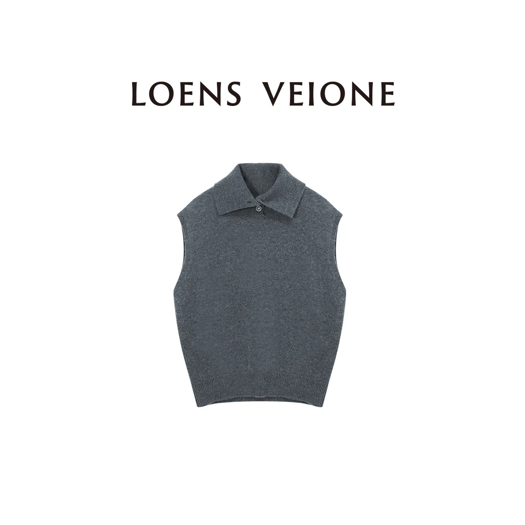 LOENS VEIONE/路斯威亚 100%绵羊毛显瘦设计感无袖衫23CVDA0613N