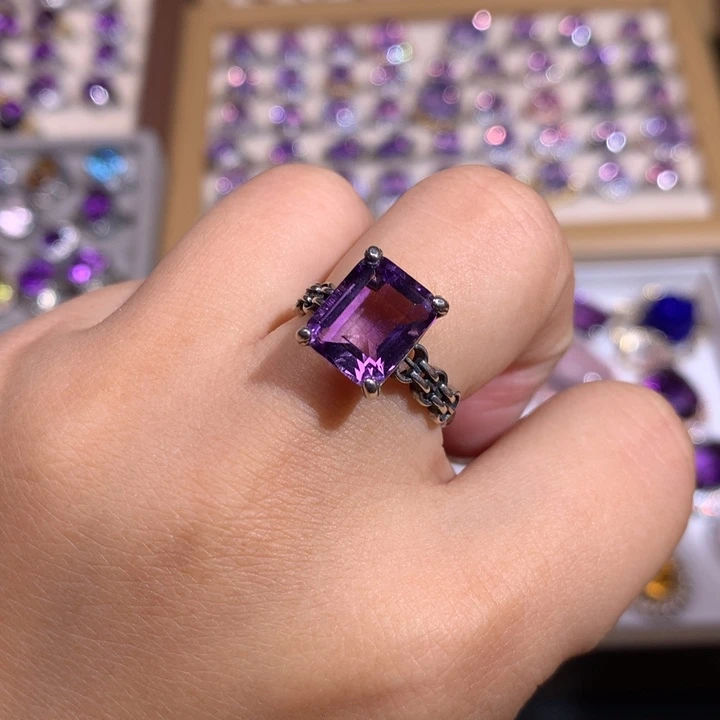 【闪购商品】水晶戒指银S925镶嵌戒指