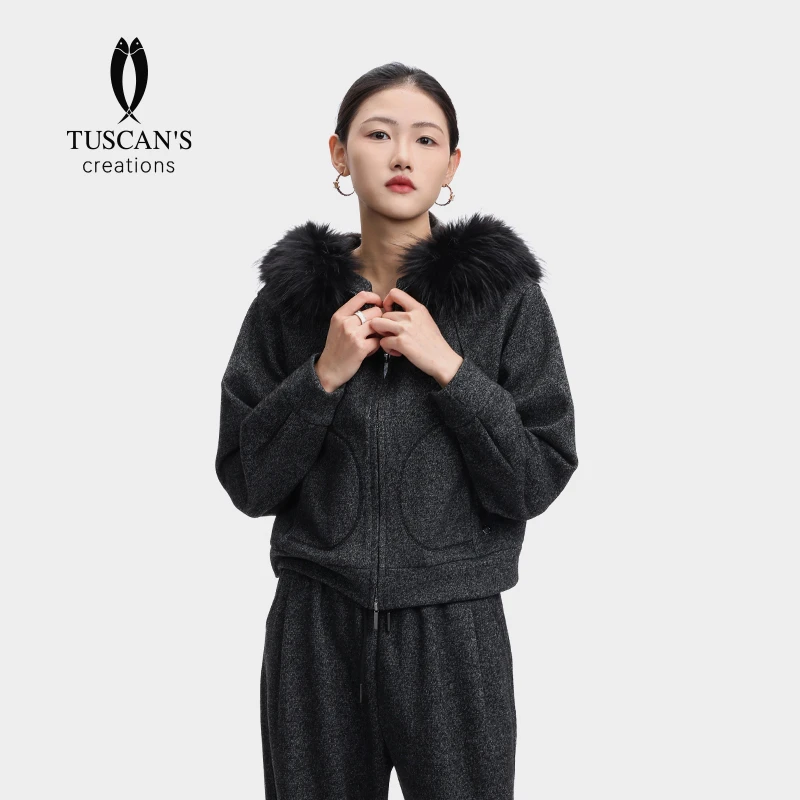 TUSCAN'S CREATIONS休闲宽松百搭长袖外套保暖梭织时代