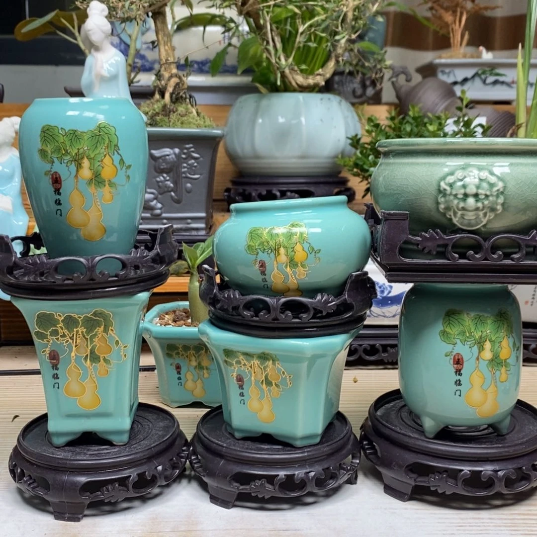 紫砂陶瓷艺术花盆陶瓷