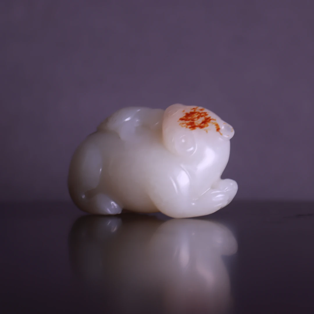 【清】白玉瑞兽摆件（长约6.3cm 约89.23g）QTY286