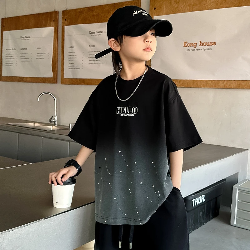 男童夏季满天星休闲男孩短袖韩版短裤t恤宽松星空圆领半袖上衣潮